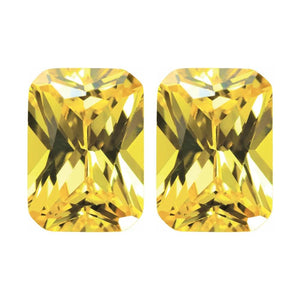 Lab Created Emerald Radiant Cut Yellow Cubic Zirconia