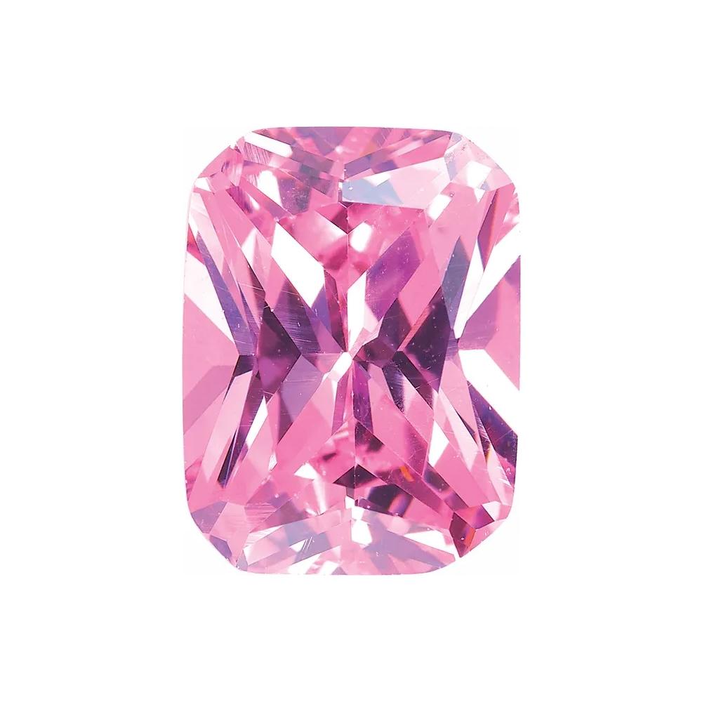 Lab Created Emerald Radiant Cut Pink Cubic Zirconia