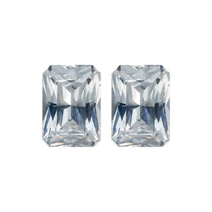 Lab Created Emerald Radiant Cut White Cubic Zirconia