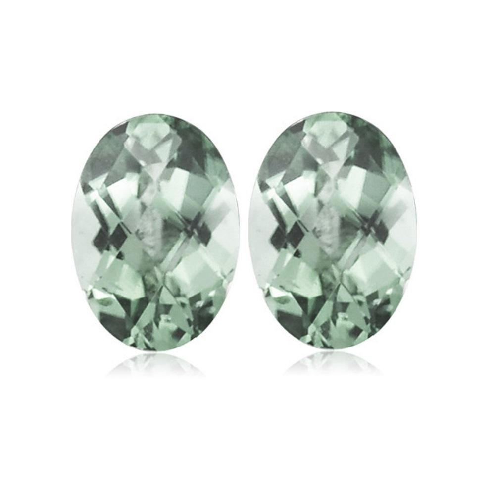 Natural Loose Green Amethyst Oval Checkered Cut
