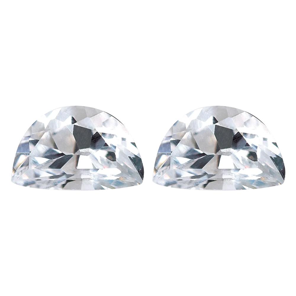 Lab Created Half Moon White Cubic Zirconia