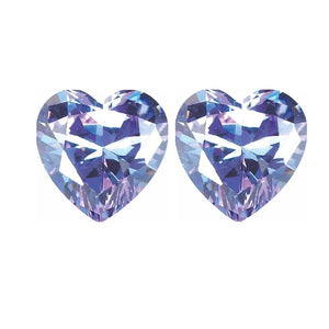 Lab Created Heart Cut Lavender Cubic Zirconia