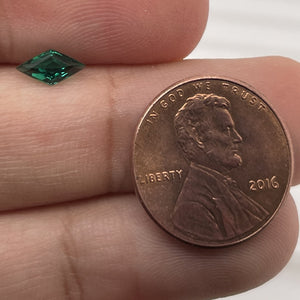 Lab Created Emerald Lozenge Shape Step Cut