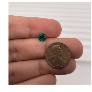 Lab Created Emerald Round shape AAA Quality Sabrina Created Gemstone - Precision Cut Available in 1.5MM-15MM
