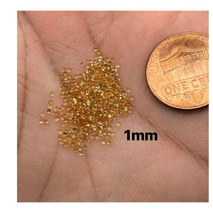 Loose Round Citrine Gems AAA Quality Sizes 1mm to 2mm 100 pcs - 50 pcs Parcels