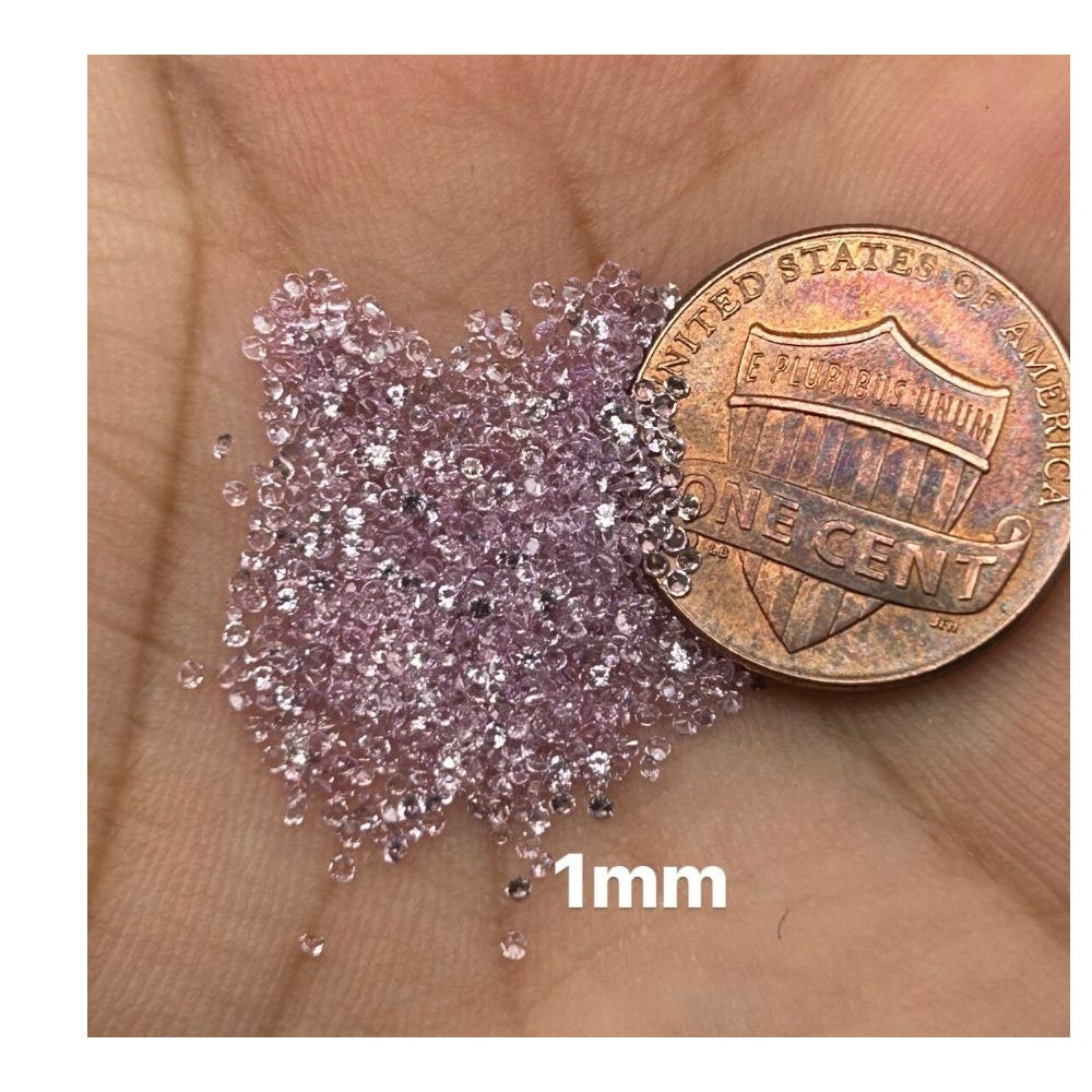 Loose Dazzling Small Purple Round Cut Sapphires Parcels AAA 1MM-2MM