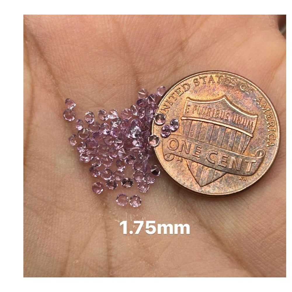 Loose Dazzling Small Purple Round Cut Sapphires Parcels AAA 1MM-2MM