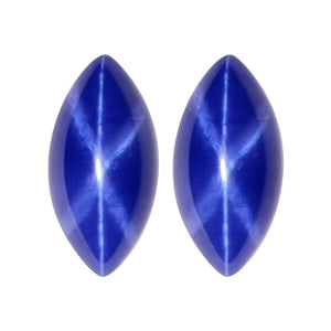 Lab Created Synthetic Blue Star Sapphire Marquise Cabochon