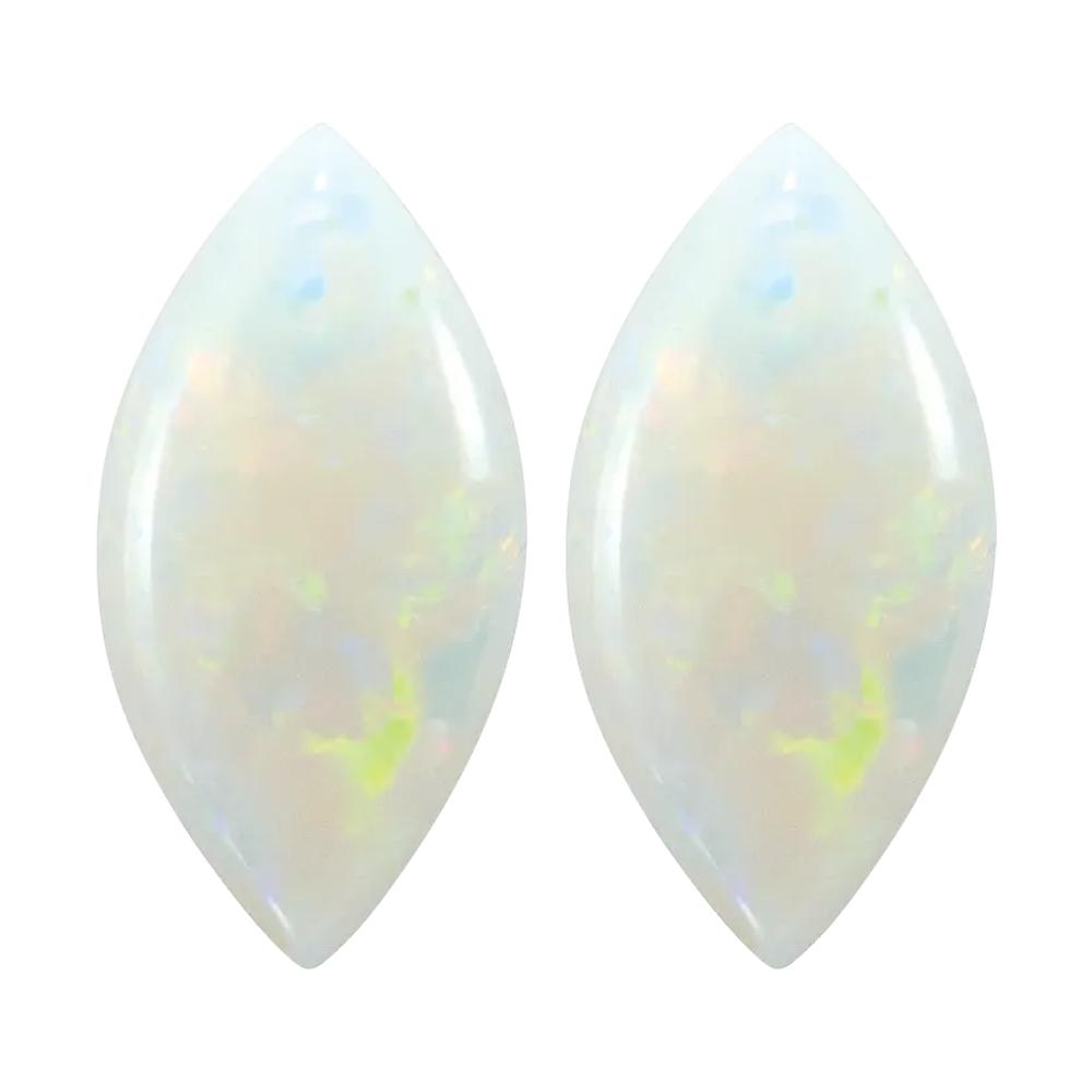 Natural White Australian Opal Marquise Cabochon Cut