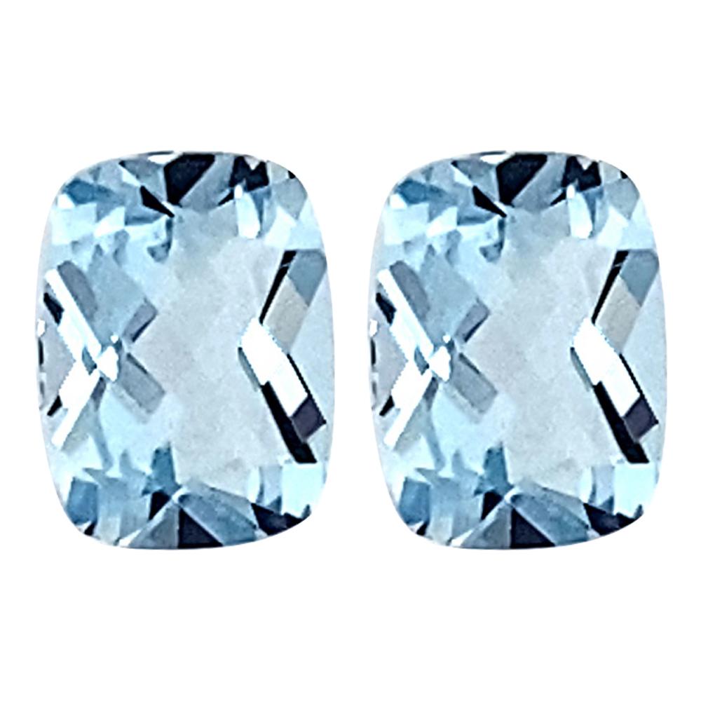 Cushion Checkered Loose Sky Blue Topaz - (Elongated)
