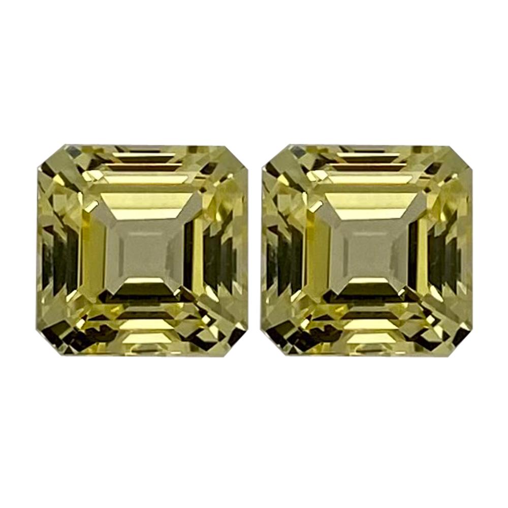 Synthetic Yellow Sapphire Asscher Cut