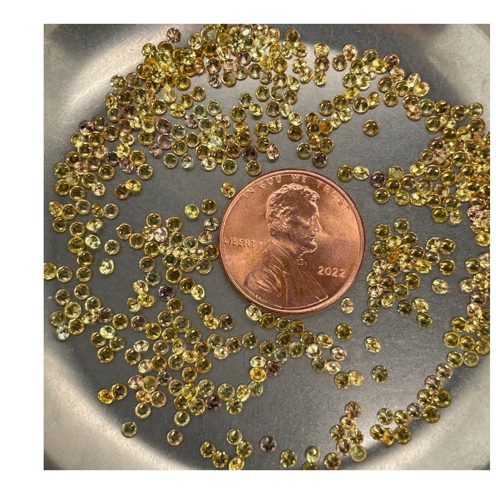 Natural Loose Yellow Sapphire Small Round Parcels 2.0MM to 2.5MM