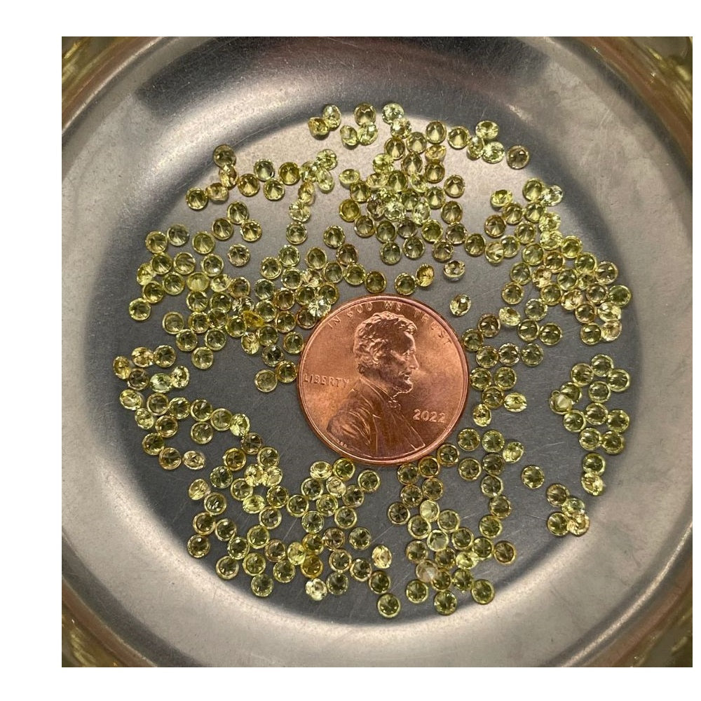 Natural Loose Yellow Sapphire Small Round Parcels 2.0MM to 2.5MM