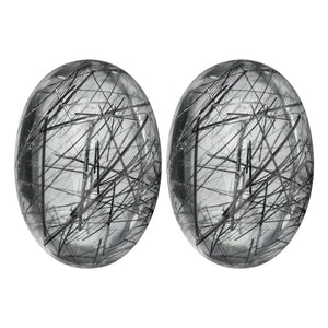 Natural Oval Cabochon Cut Loose Tourmalinated Quartz