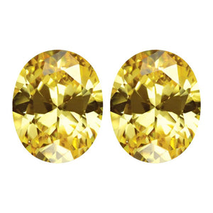 Lab Created Oval Yellow Cubic Zirconia