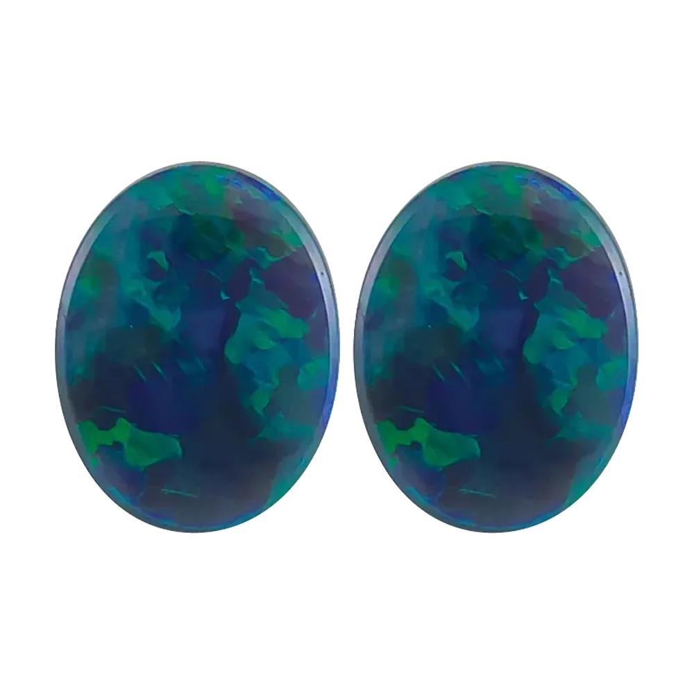 Natural Oval Cabochon Black Australian Opal