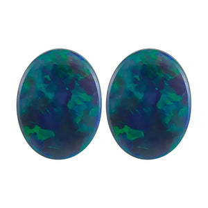 Natural Oval Cabochon Black Australian Opal