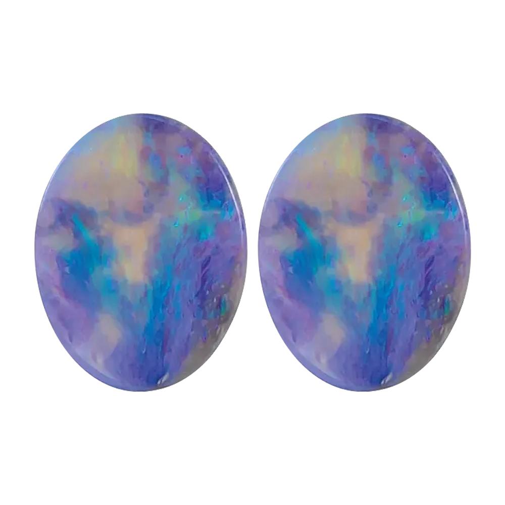 Natural Oval Cabochon Black Australian Opal