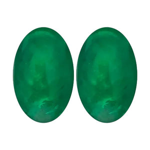 Natural Emerald Oval Shape AA Calibrated Cabochon Available in 5x3MM-6x4MM
