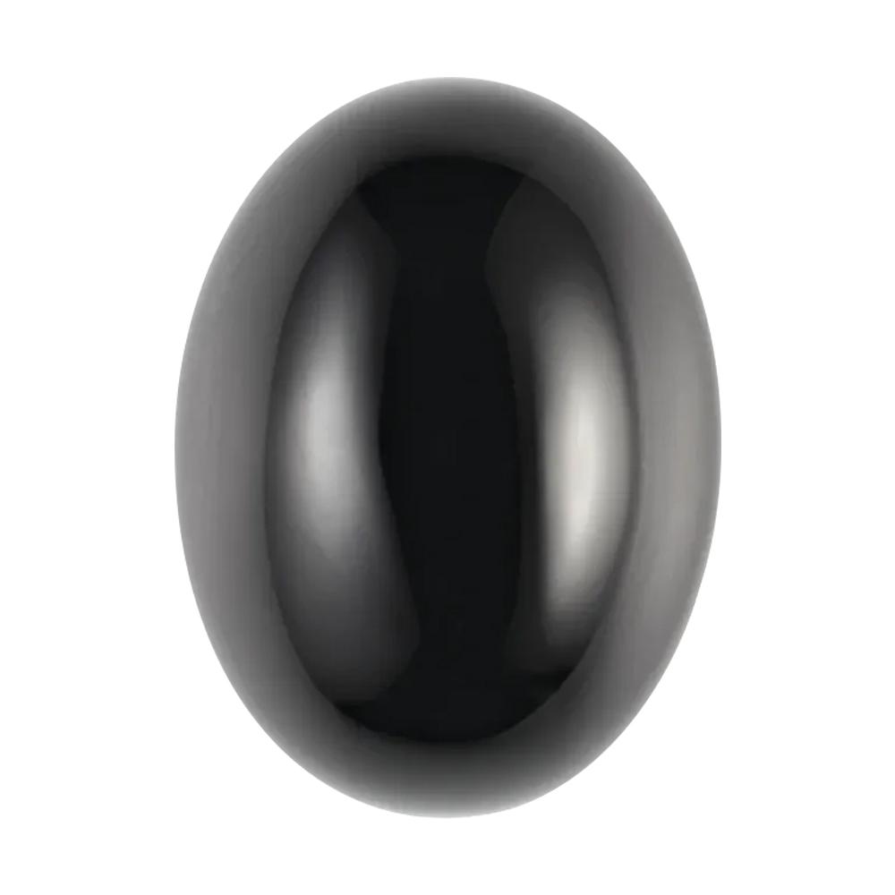 Natural Loose Oval Cabochon Cut Black Onyx