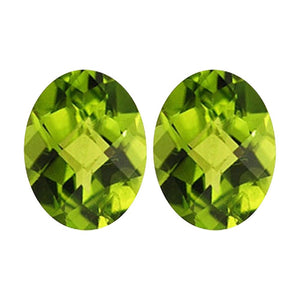 Natural Oval Checkered Shape Loose Peridot