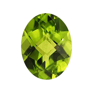 Natural Oval Checkered Shape Loose Peridot
