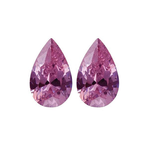 Lab Created Pear Pink Cubic Zirconia