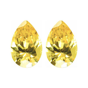Lab Created Pear Yellow Cubic Zirconia