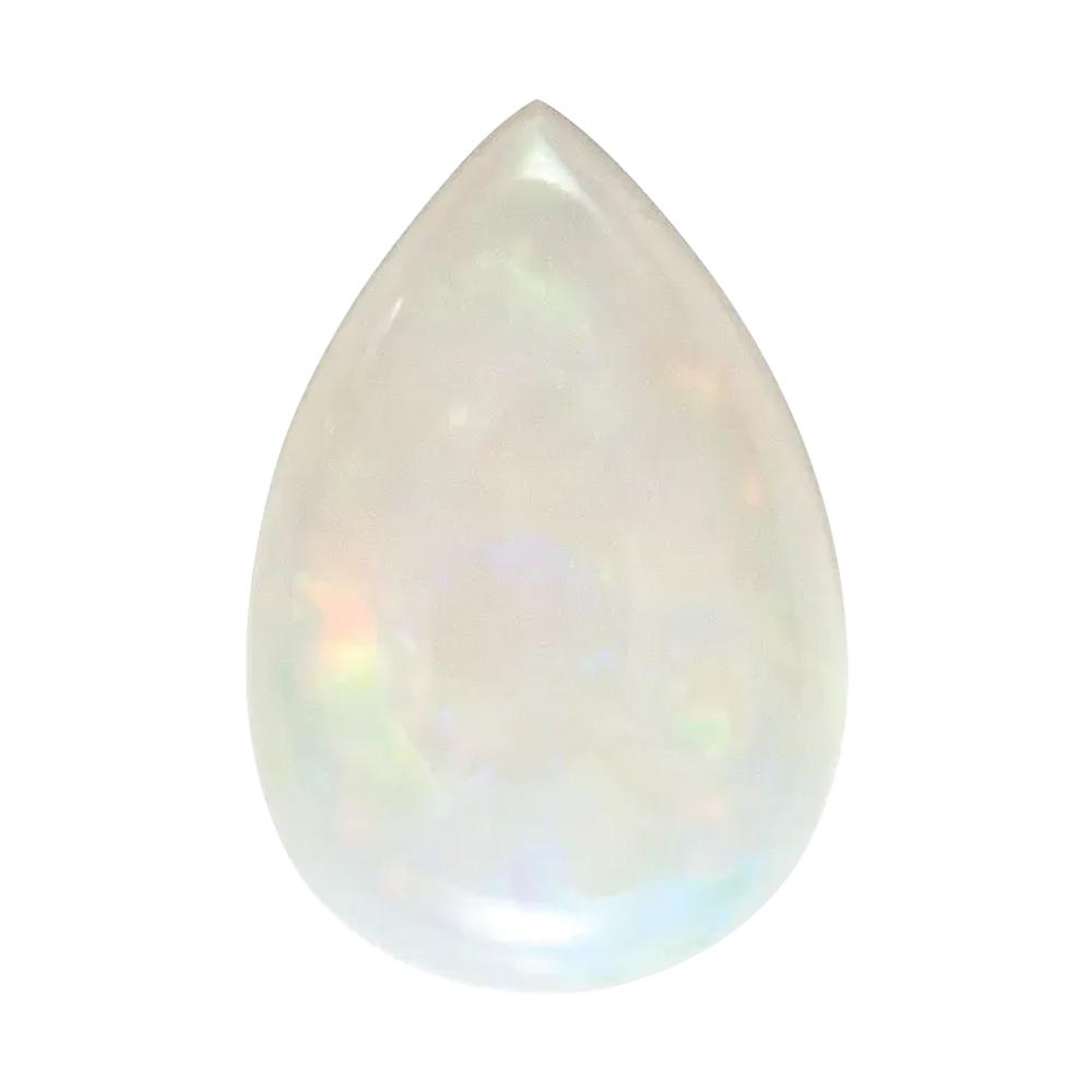 Natural White Australian Opal Pear Cabochon Cut