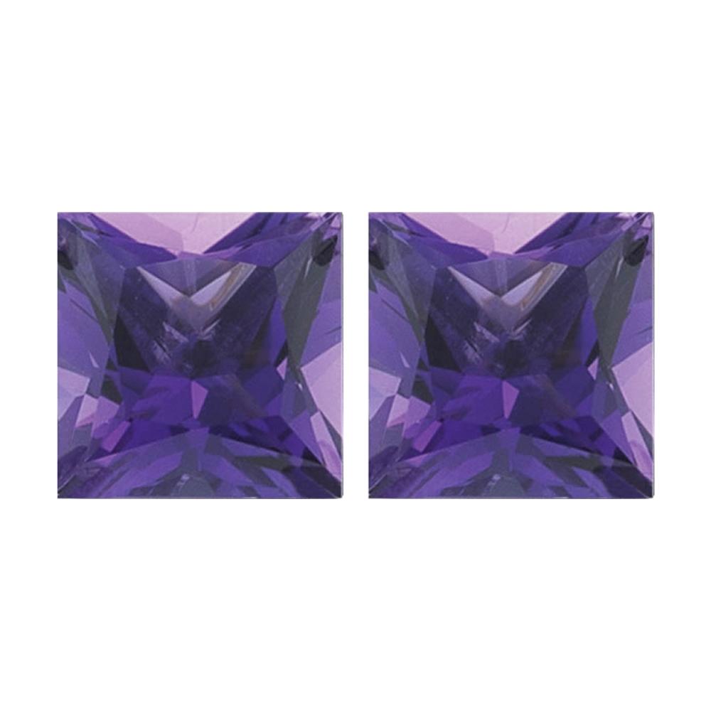 Natural Loose African Amethyst Princess Cut