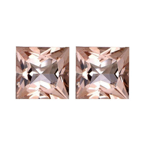 Natural Morganite Princess Cut Pinkish Peach Shade