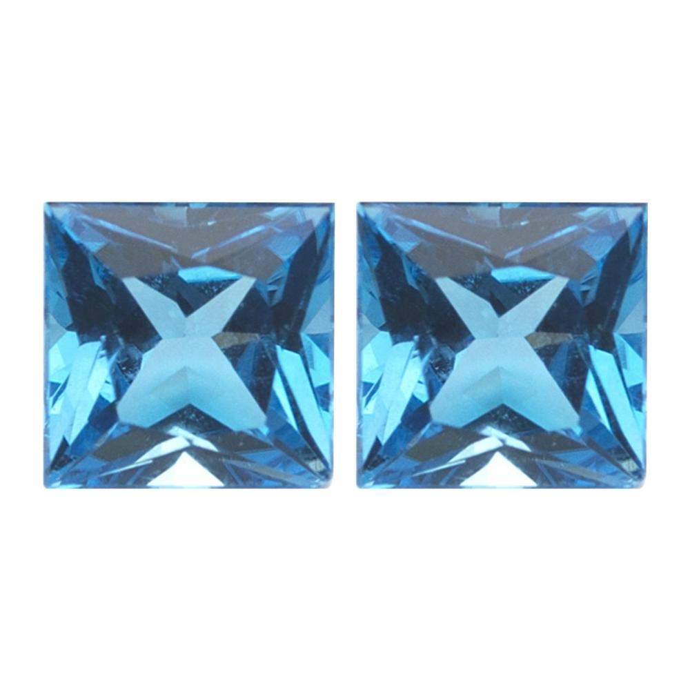 Swiss Blue Topaz Square Princess Cut