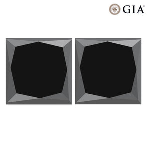 Loose Black Diamond GIA Certified Square -Princess Brilliant AAA Quality Available in Single and Pair From 1 ct- 8 ct