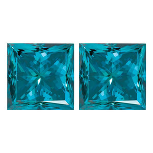 Treated Princess SI Quality Loose Teal Blue Diamond