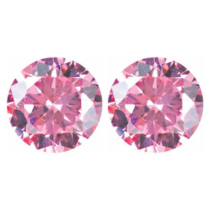 Lab Created Round Pink Cubic Zirconia