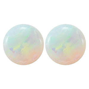 Natural White Australian Opal Round Cabochon Cut