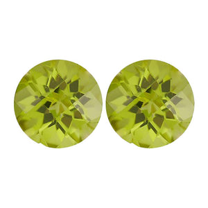 Natural Round Checkered Loose Peridot