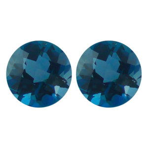 London Blue Topaz Round Checkered Cut