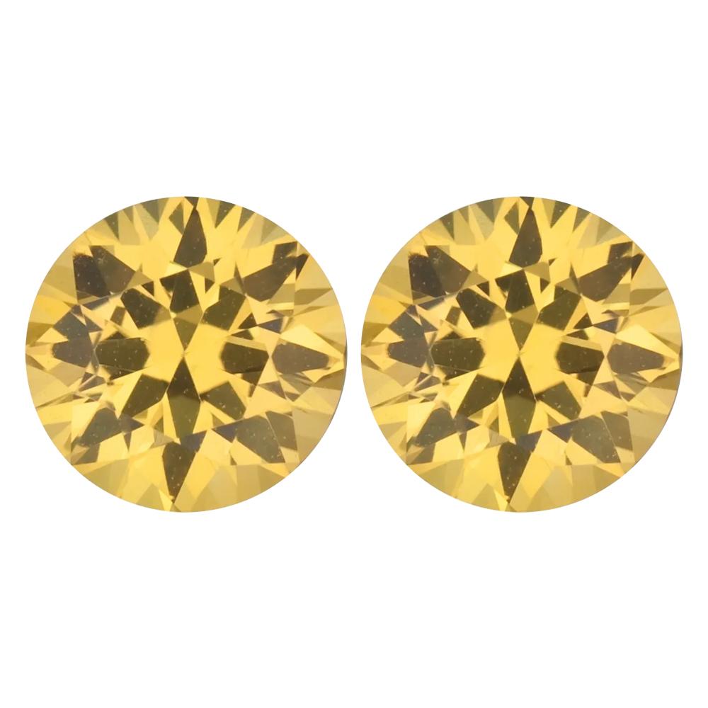 Natural Round Diamond Cut Loose Yellow Sapphire