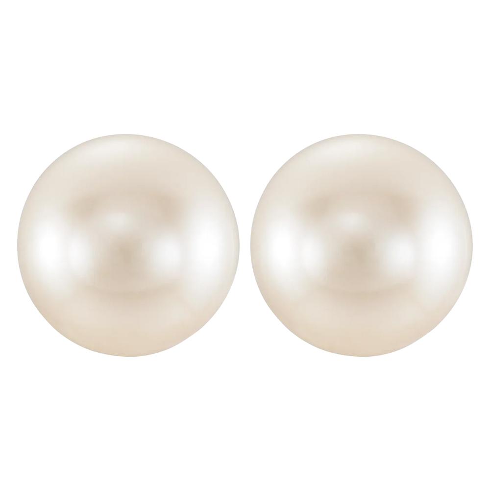 Round Half Drilled White Freshwater Cultured Pearl