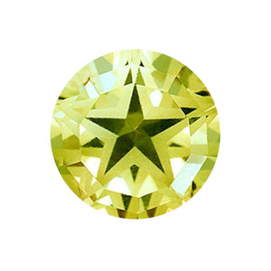 Natural Lemon Citrine Round Texas Star Cut