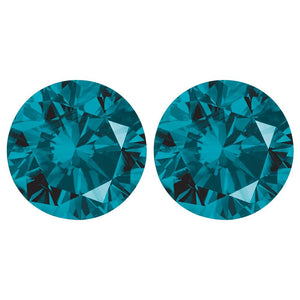 Treated Round SI Quality Loose Teal Blue Diamond