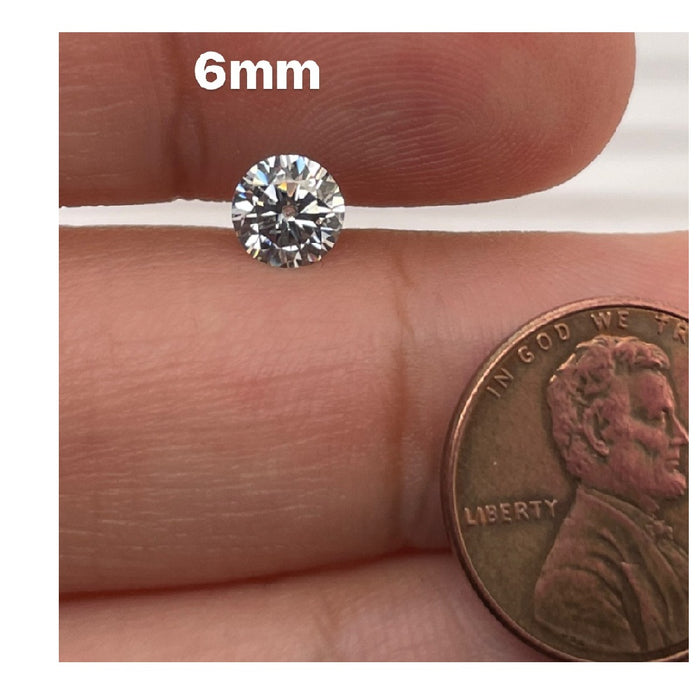 Lab Created DEF Color Round White Moissanite