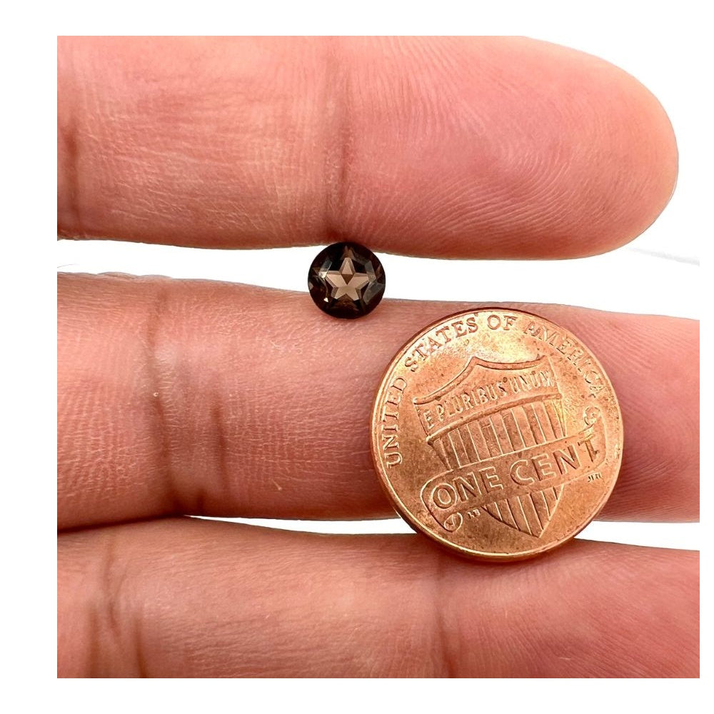 Round Texas Star Best Smokey Quartz