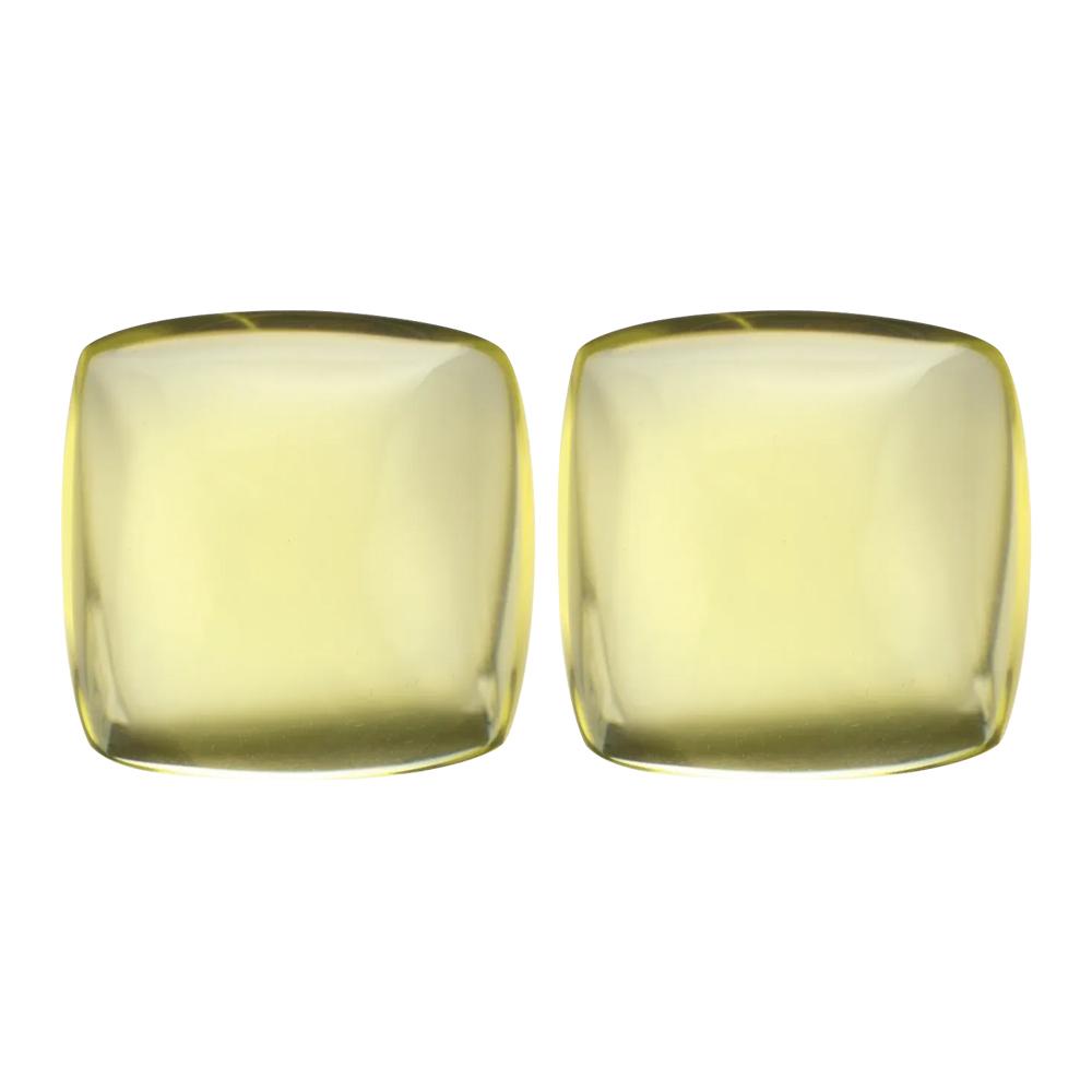 Natural Square Cabochon Loose Lemon Quartz