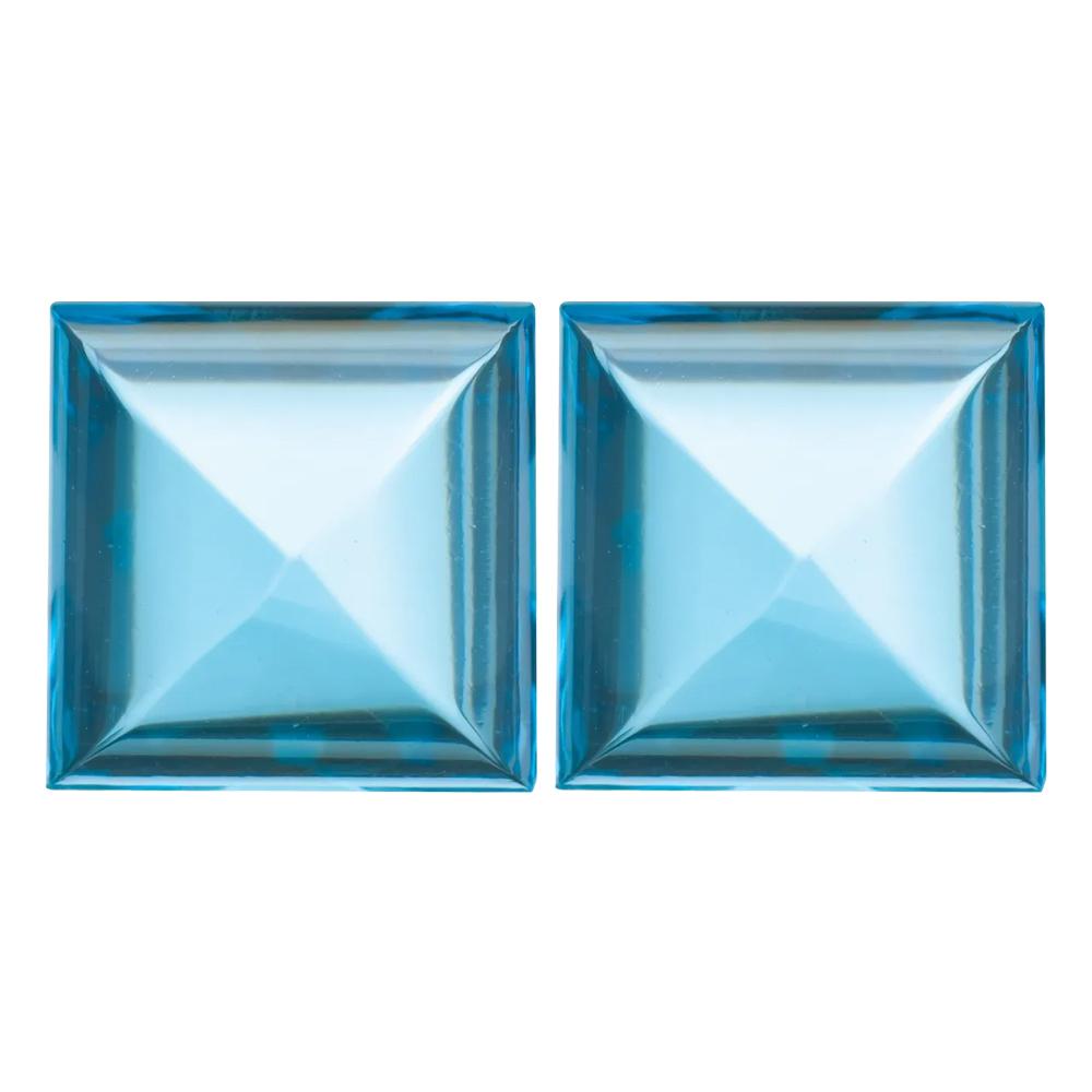 Natural Square Cabochon Loose Swiss Blue Topaz