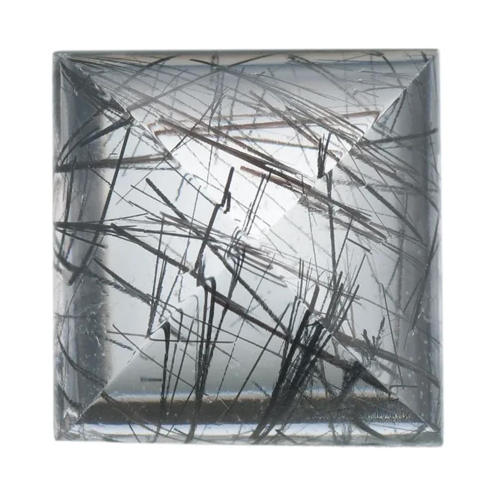Natural Square Cabochon Cut Loose Tourmalinated Quartz