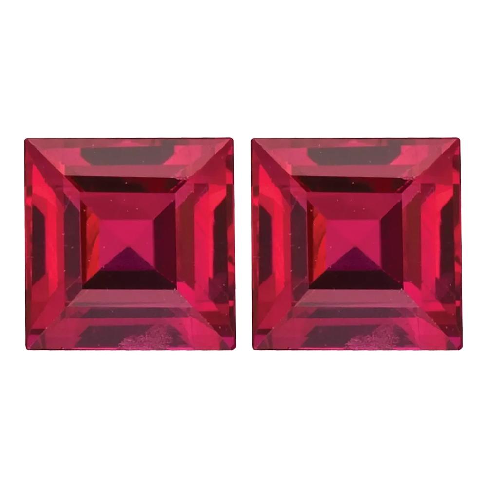 Natural Square Step Cut Loose Ruby