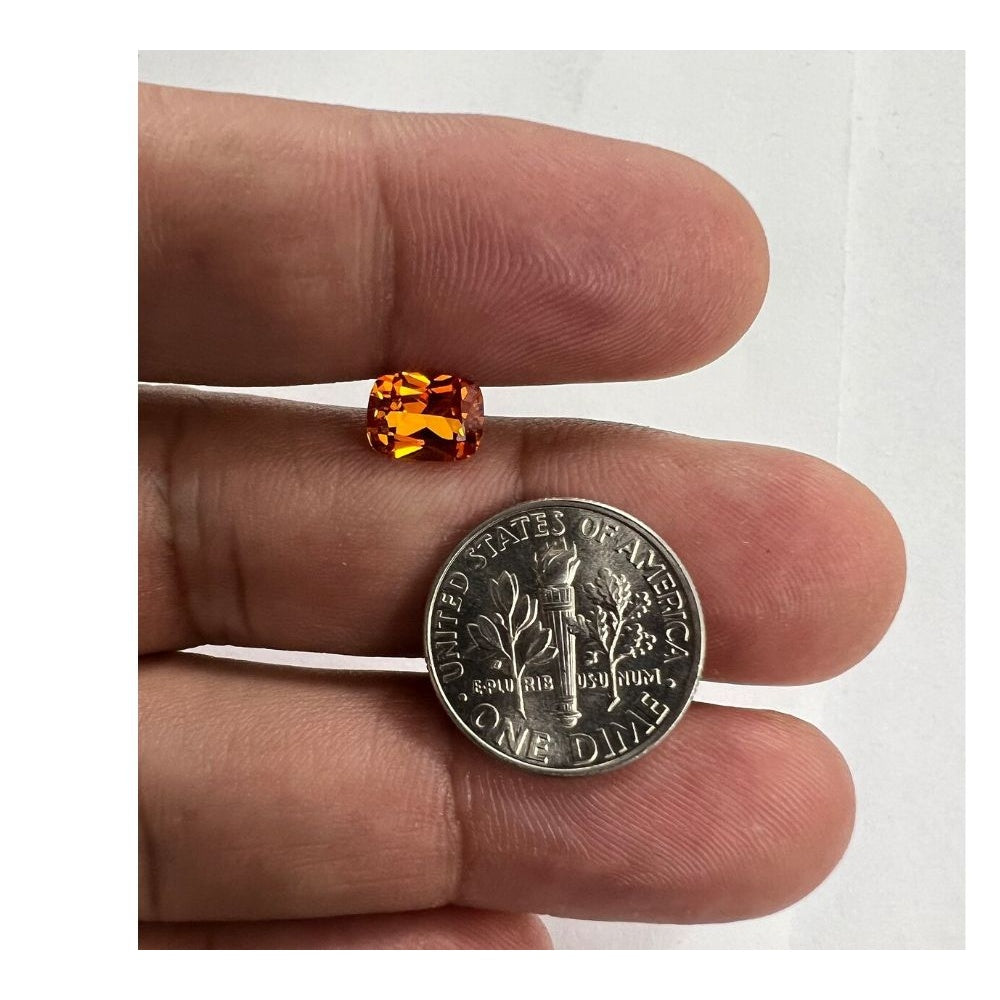 Cushion Elongated Best Synthetic Orange Sapphire
