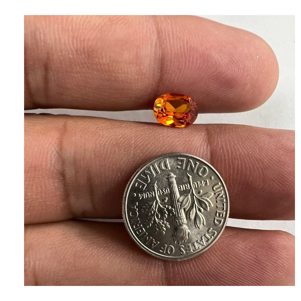Oval Best Synthetic Orange Sapphire